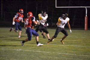 Gwinn about to take westwood down just before half time