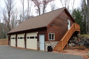 The heated garage with a finished upper studio apartment