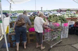 Everyone was enjoying the great deals on produce!