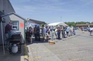 everyone was ready for a free hot dog, chips and drink!