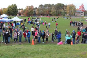 The practice field was packed with people!
