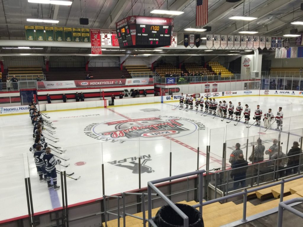 Lining up for the National Anthem