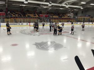 The Marquette Redmen Hockey team defeats the Kingsford Flivvers 6-3 for the Big Game of the Week on 103-FXD - Thursday, March 2nd.