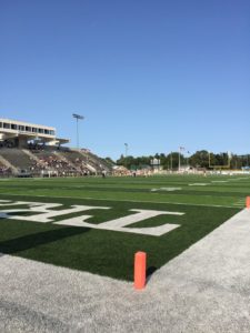 A look at the field from the corner of the endzone.