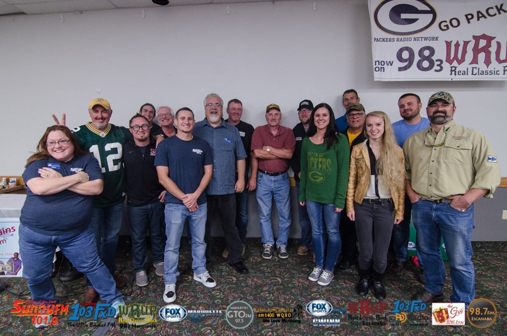 The Great Lakes Radio Crew, Mike and TJ from Premium and our winner, Dennis Sippola.