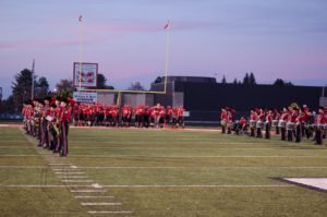 Redmen take the field.