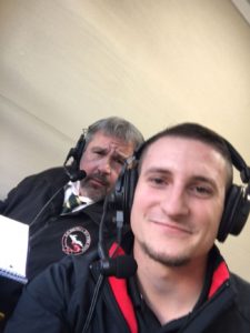 Pete and Luke ready to call the game.
