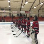 Marquette is lined up for the National Anthem.