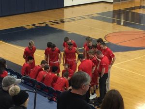 The Redmen get ready for the next play
