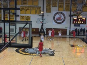The Redmen come up court and go on the offensive