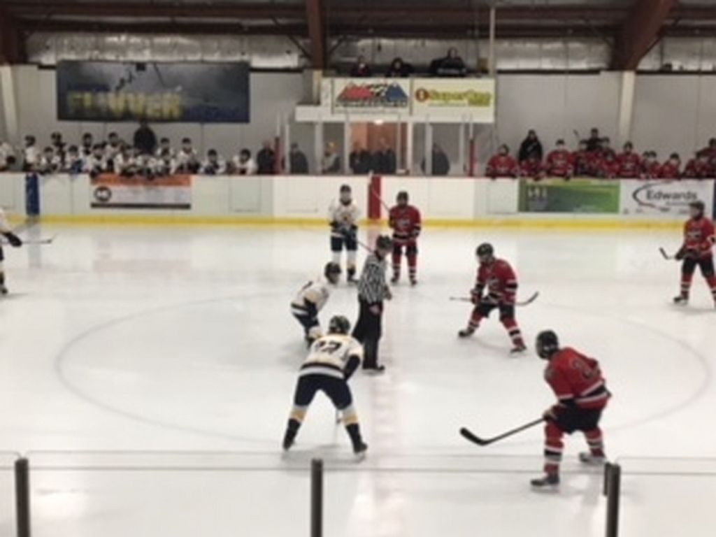 The Marquette Redmen facing off against the Kingsford Flivvers