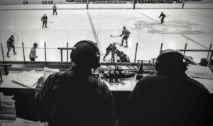 A view of the ice from the booth.
