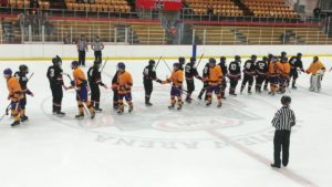 Handshake, sign of respect after to hard fought games.