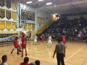 The Redmen setting up on offense