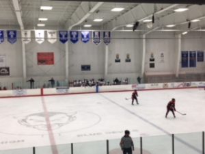 Flint Powers in control of the puck during the Sault Ste. Marie Showcase.
