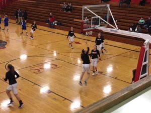 The Redettes getting in a little layup practice