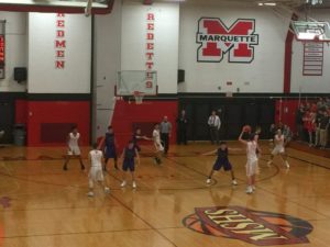 Grazulis pulls up for a 3-point shot