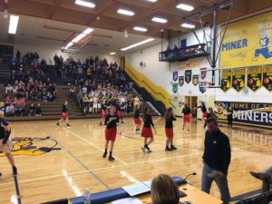 The Marquette Redettes warming up