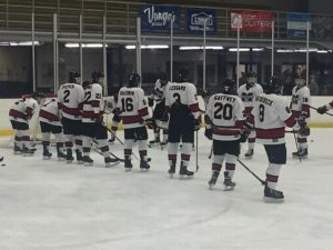 The Marquette Redmen getting ready for the game