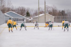 The rink is much smaller than what NMU is used to, they were back and forth down the ice so fast!