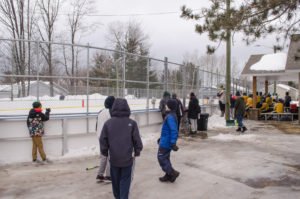 Lots of people came for the rare chance to see NMU's team playing on ice.