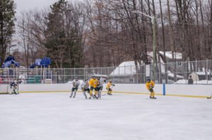 The teams were tied most of the game.