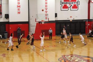 Marquette hits a three-pointer