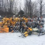 The NMU Hockey Team at Lions Field for the Ice Under Cover Hockey Bash Scrimmage game.