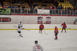 #9, David Stiglich taking a shot on the Heat's goalie, Brett Beaudry