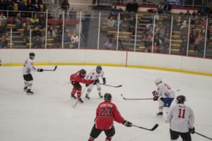 Jeff Sims taking a shot on goal.