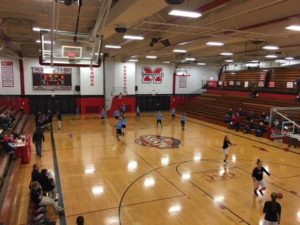 Petoskey going through their pre-game warmups