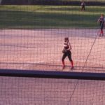 Marquette pitcher Megan McIntire getting set to pitch
