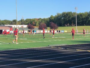 The Marquette Redmen put their game face on.