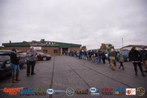 There was quite the line as people waited to get into the party!