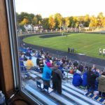 Football fans take in the Redmen vs Flivvers game.