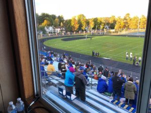 Football fans take in the Redmen vs Flivvers game.