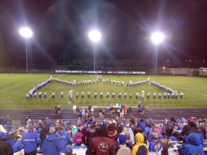 Halftime action at the Redmen-Flivvers game.