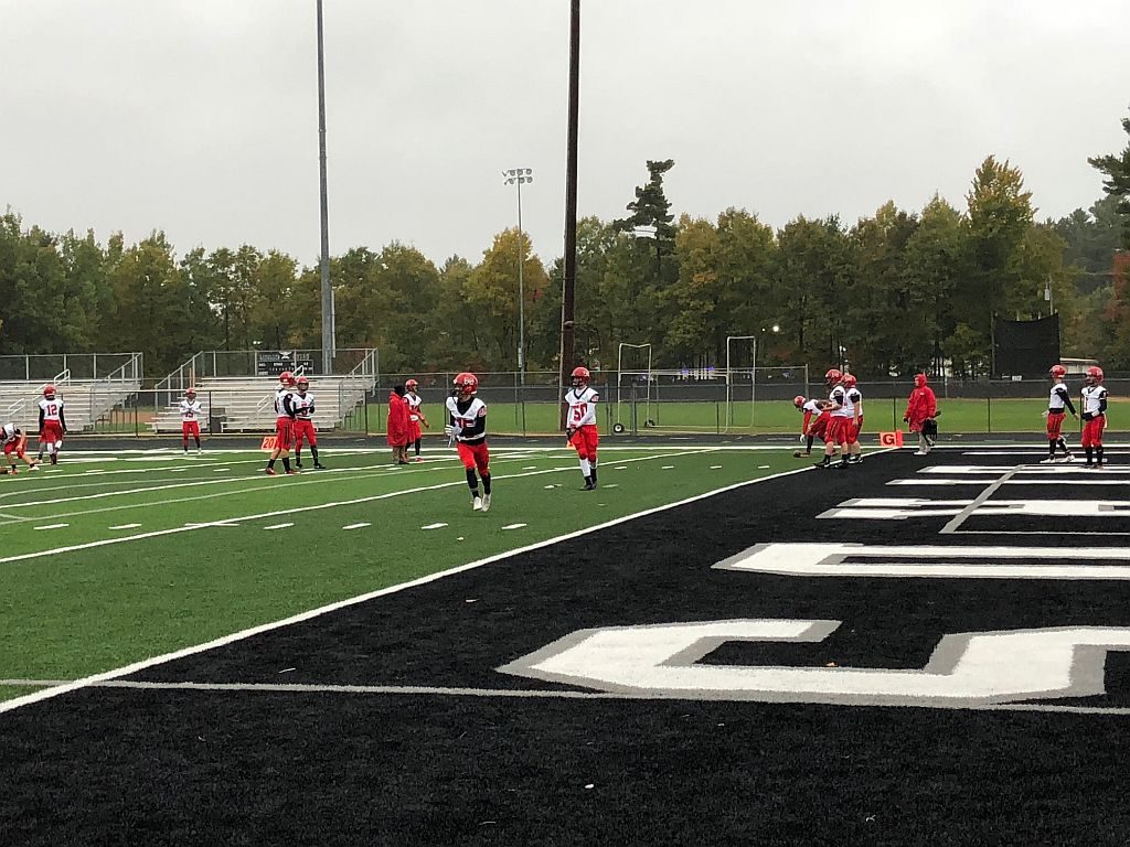 The Redmen prepare to take on the Lakeland Union Thunderbirds.