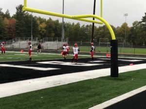 Brendan Kaski prepares for the Redmen match-up against the Lakeland Union Thunderbirds.