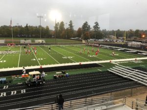 The Marquette Redmen prepare to take on Lakeland Union.