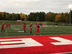 It's a chilly night at home in Marquette where the Redmen perpare to take on Gladstone.