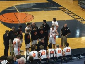 The Brighton Bulldogs huddle up.