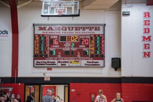 The score at the end of the second quarter.