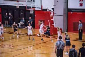 The Redettes had very good defense today including this block on basket.