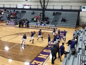 Gladstone warming up on the court.