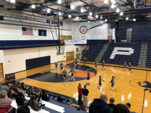 The Northmen team warms up for their game against the Redettes.