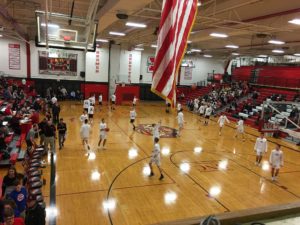 The Redmen played at home for the first time this season tonight.