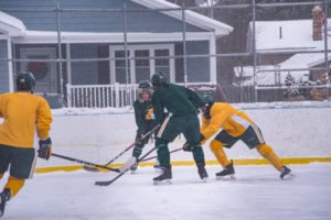 A rare chance to see the Northern Michigan University Wildcats Hockey team play outdoors.