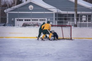 Going in for another shot on goal.