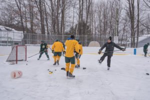Warming up on the ice at Lions Field Ice Rink.